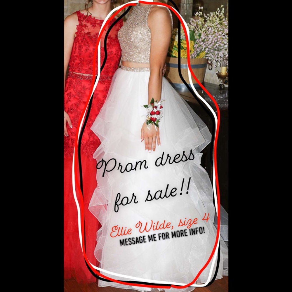 Ellie Wilde Prom Dress (white and gold)